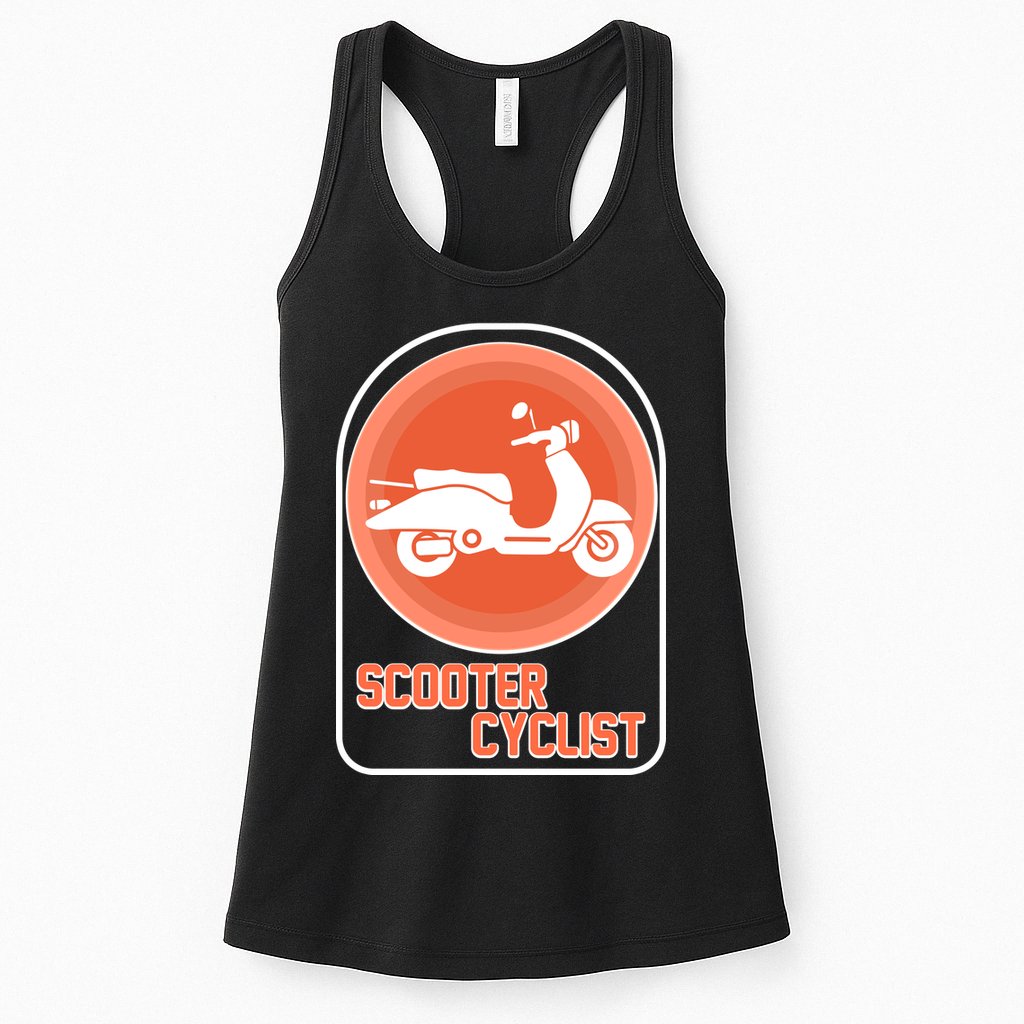 Vintage Scooter Cyclist Womens Tank Top