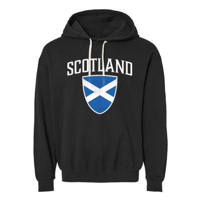 Vintage Scotland Flag Crest Shield Garment-Dyed Fleece Hoodie