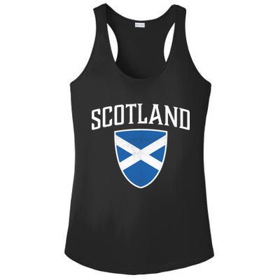 Vintage Scotland Flag Crest Shield Ladies PosiCharge Competitor Racerback Tank