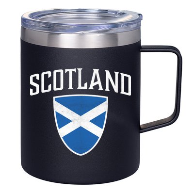 Vintage Scotland Flag Crest Shield 12oz Stainless Steel Coffee Mug