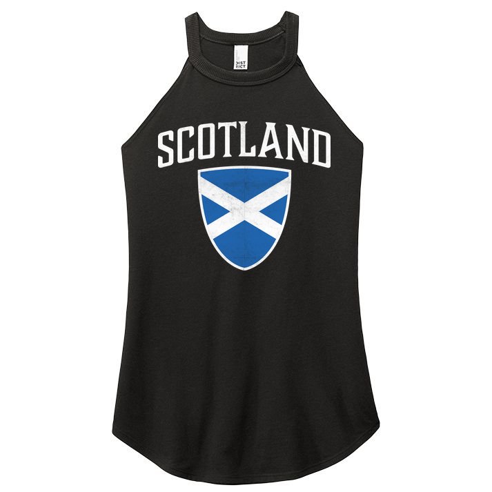 Vintage Scotland Flag Crest Shield Women's Perfect Tri Rocker Tank