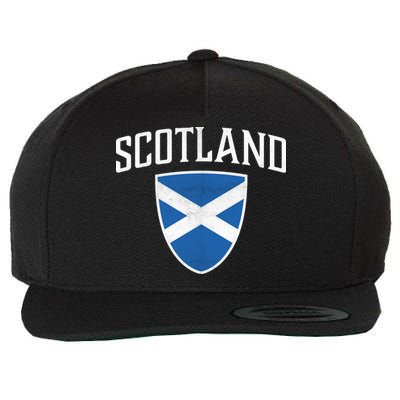Vintage Scotland Flag Crest Shield Wool Snapback Cap