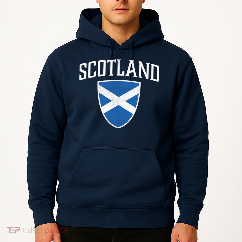 Vintage Scotland Flag Crest Shield Hoodie