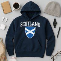 Vintage Scotland Flag Crest Shield Hoodie
