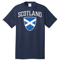 Vintage Scotland Flag Crest Shield Tall T-Shirt