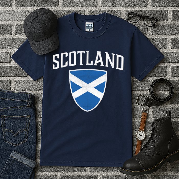 Vintage Scotland Flag Crest Shield Tall T-Shirt