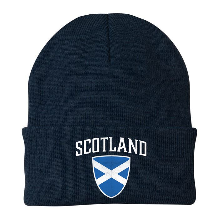 Vintage Scotland Flag Crest Shield Knit Cap Winter Beanie