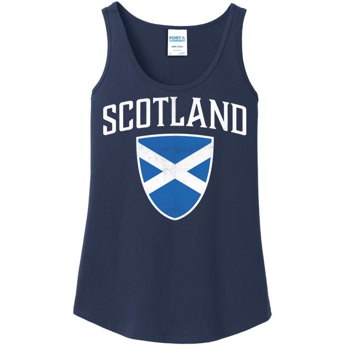 Vintage Scotland Flag Crest Shield Ladies Essential Tank