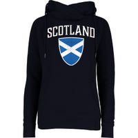 Vintage Scotland Flag Crest Shield Womens Funnel Neck Pullover Hood