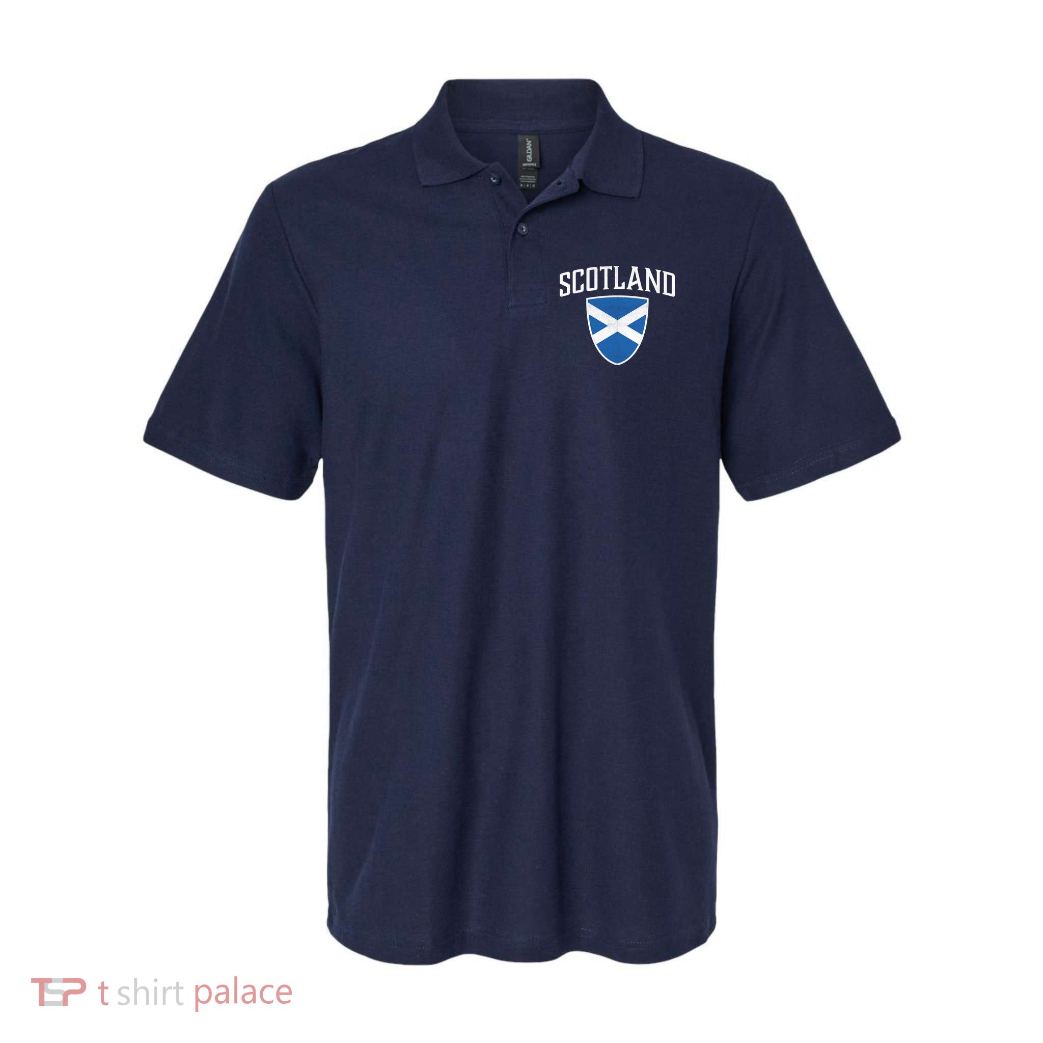 Vintage Scotland Flag Crest Shield Polo