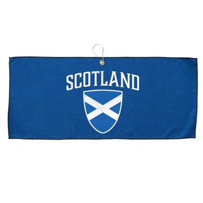 Vintage Scotland Flag Crest Shield Large Microfiber Waffle Golf Towel