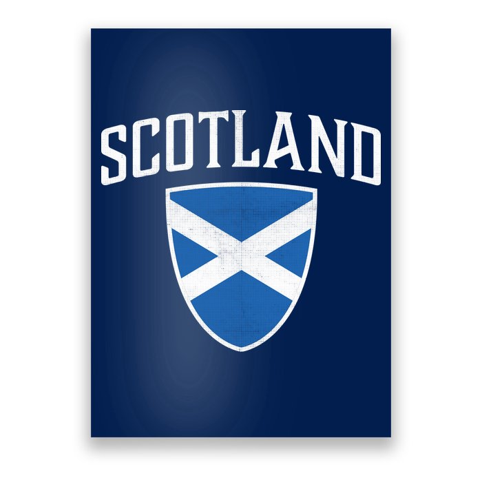 Vintage Scotland Flag Crest Shield Poster