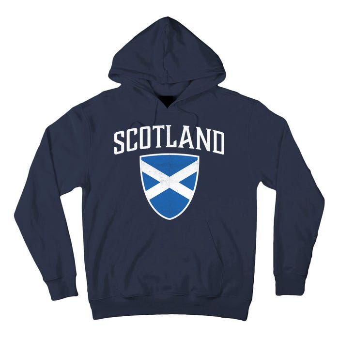 Vintage Scotland Flag Crest Shield Tall Hoodie