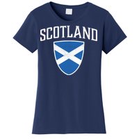 Vintage Scotland Flag Crest Shield Women's T-Shirt