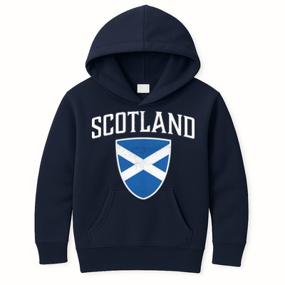 Vintage Scotland Flag Crest Shield Kids Hoodie