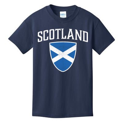 Vintage Scotland Flag Crest Shield Kids T-Shirt