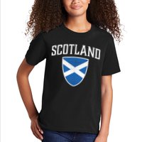 Vintage Scotland Flag Crest Shield Kids T-Shirt
