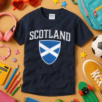 Vintage Scotland Flag Crest Shield Kids T-Shirt