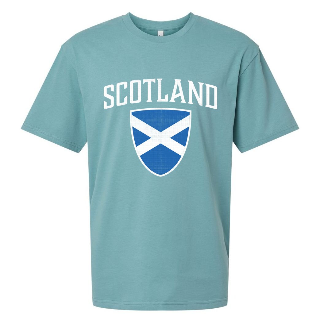 Vintage Scotland Flag Crest Shield Sueded Cloud Jersey T-Shirt
