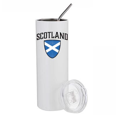 Vintage Scotland Flag Crest Shield Stainless Steel Tumbler