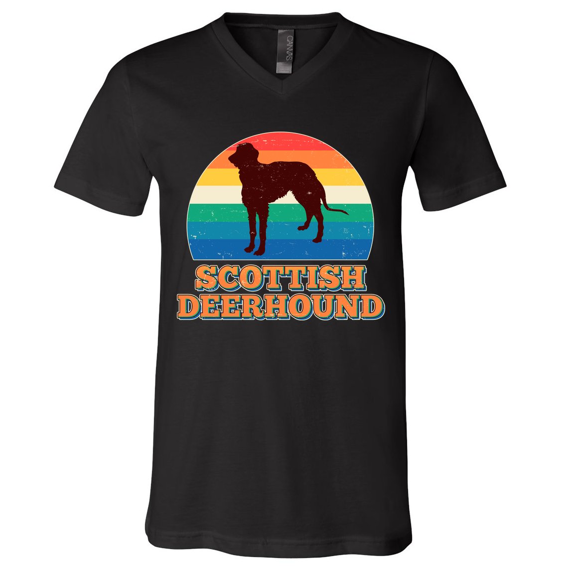 Vintage Scottish Deerhound V-Neck T-Shirt