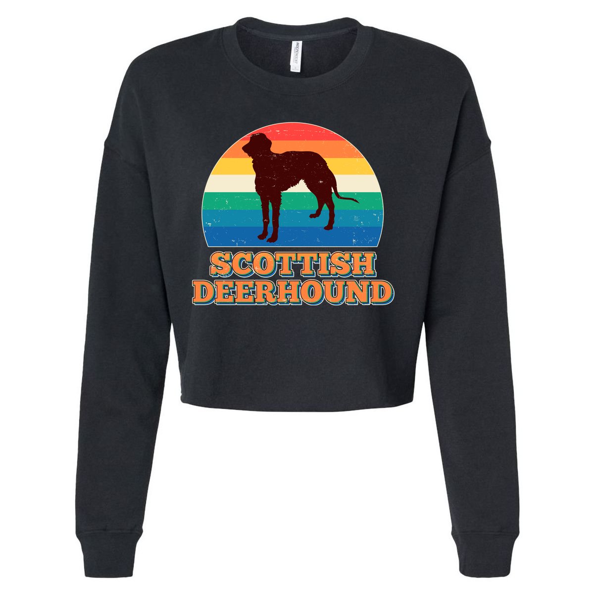Vintage Scottish Deerhound Cropped Pullover Crew