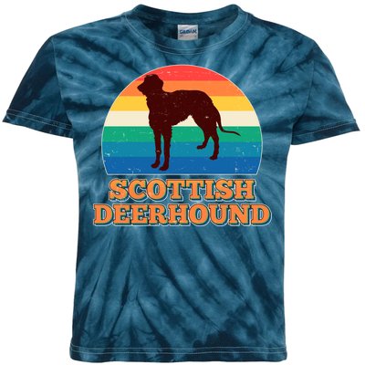 Vintage Scottish Deerhound Kids Tie-Dye T-Shirt