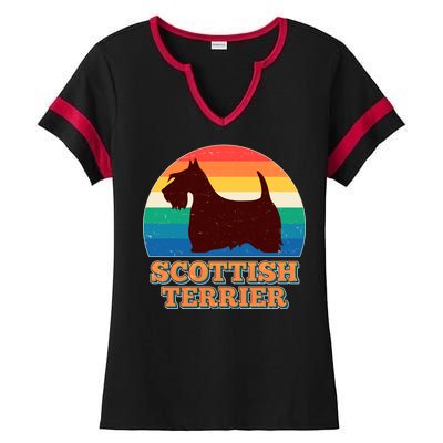 Vintage Scottish Terrier  Ladies Halftime Notch Neck Tee