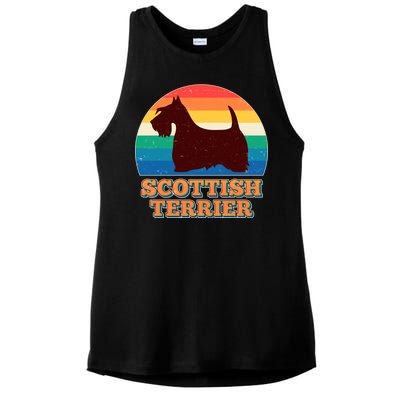 Vintage Scottish Terrier  Ladies PosiCharge Tri-Blend Wicking Tank