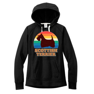 Vintage Scottish Terrier  Women's Fleece Hoodie