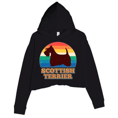 Vintage Scottish Terrier  Crop Fleece Hoodie