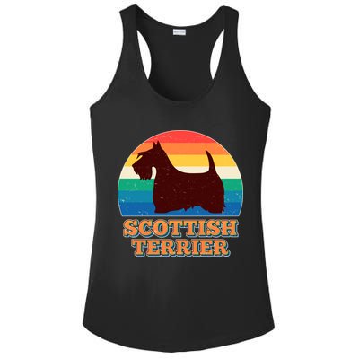 Vintage Scottish Terrier  Ladies PosiCharge Competitor Racerback Tank
