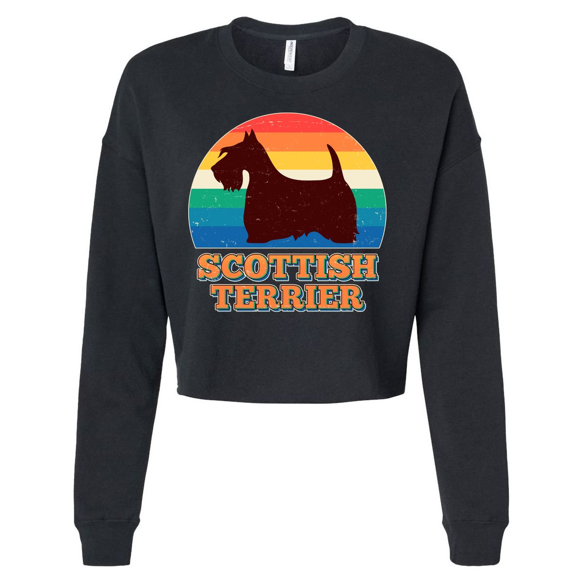 Vintage Scottish Terrier  Cropped Pullover Crew