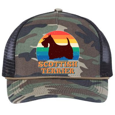 Vintage Scottish Terrier  Retro Rope Trucker Hat Cap