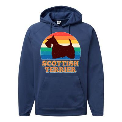 Vintage Scottish Terrier  Performance Fleece Hoodie