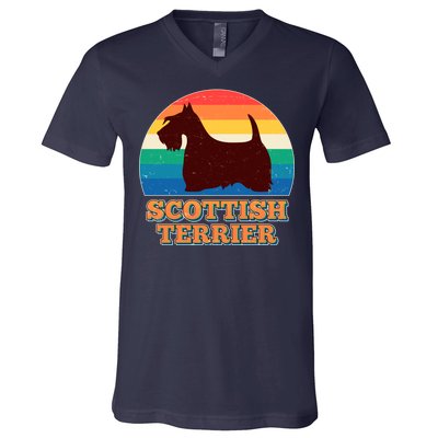 Vintage Scottish Terrier  V-Neck T-Shirt