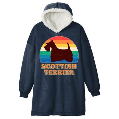 Vintage Scottish Terrier  Hooded Wearable Blanket