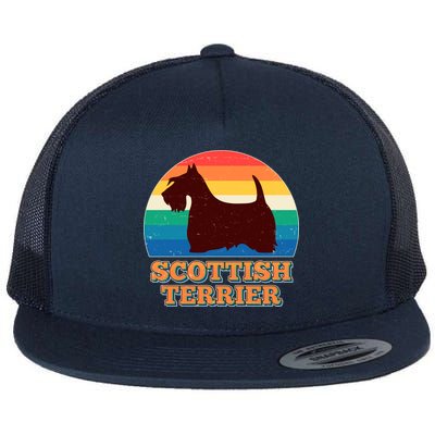 Vintage Scottish Terrier  Flat Bill Trucker Hat