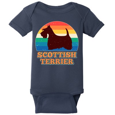 Vintage Scottish Terrier  Baby Bodysuit