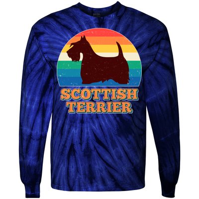 Vintage Scottish Terrier  Tie-Dye Long Sleeve Shirt