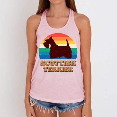 Vintage Scottish Terrier  Women's Knotted Racerback Tank