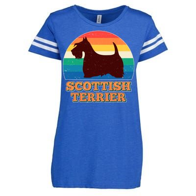 Vintage Scottish Terrier  Enza Ladies Jersey Football T-Shirt