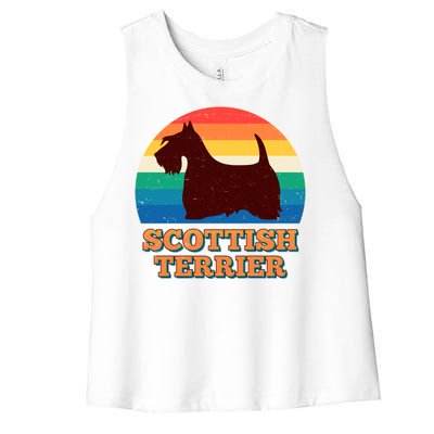 Vintage Scottish Terrier  Women's Racerback Cropped Tank