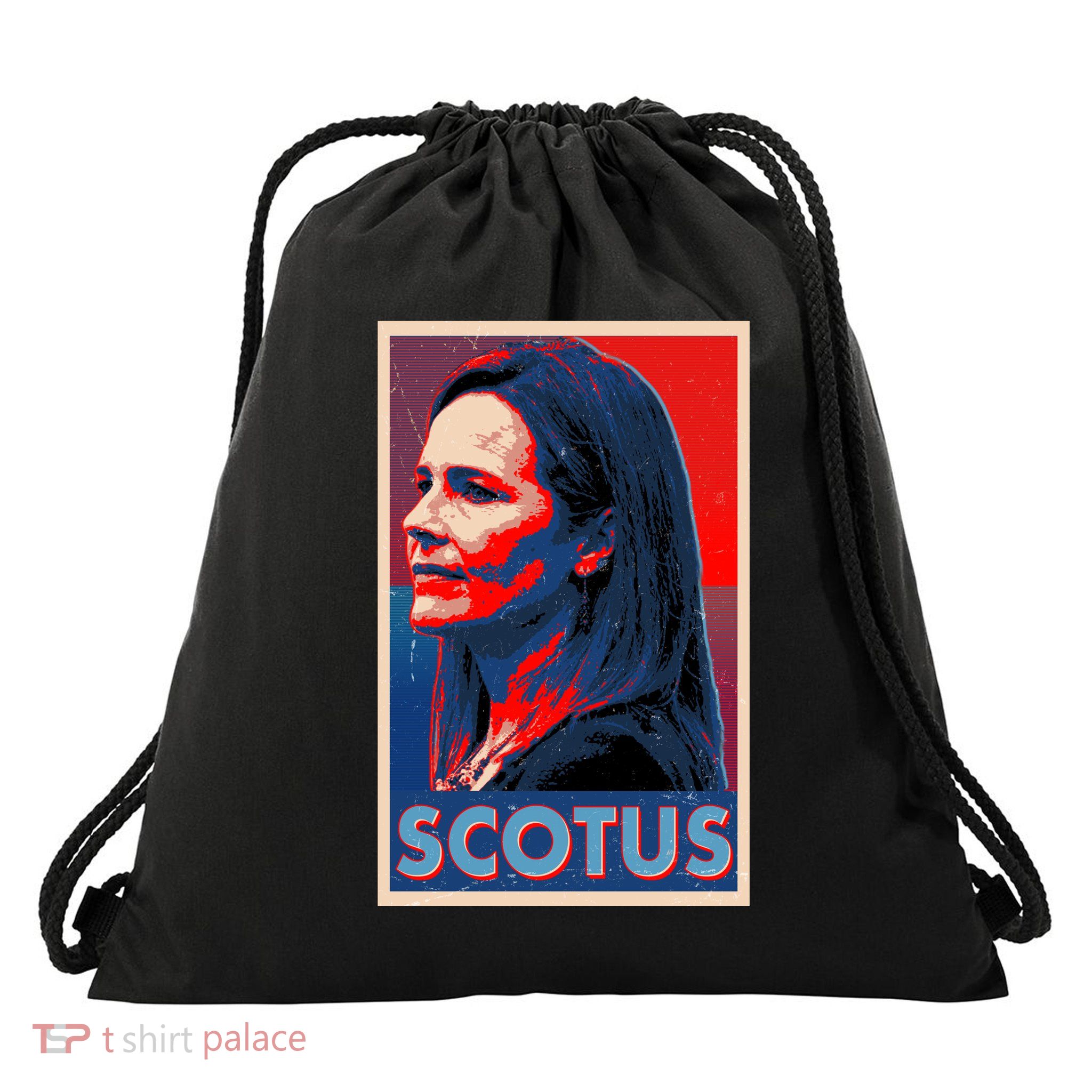 Vintage SCOTUS Amy Coney Barrett Poster Drawstring Bag