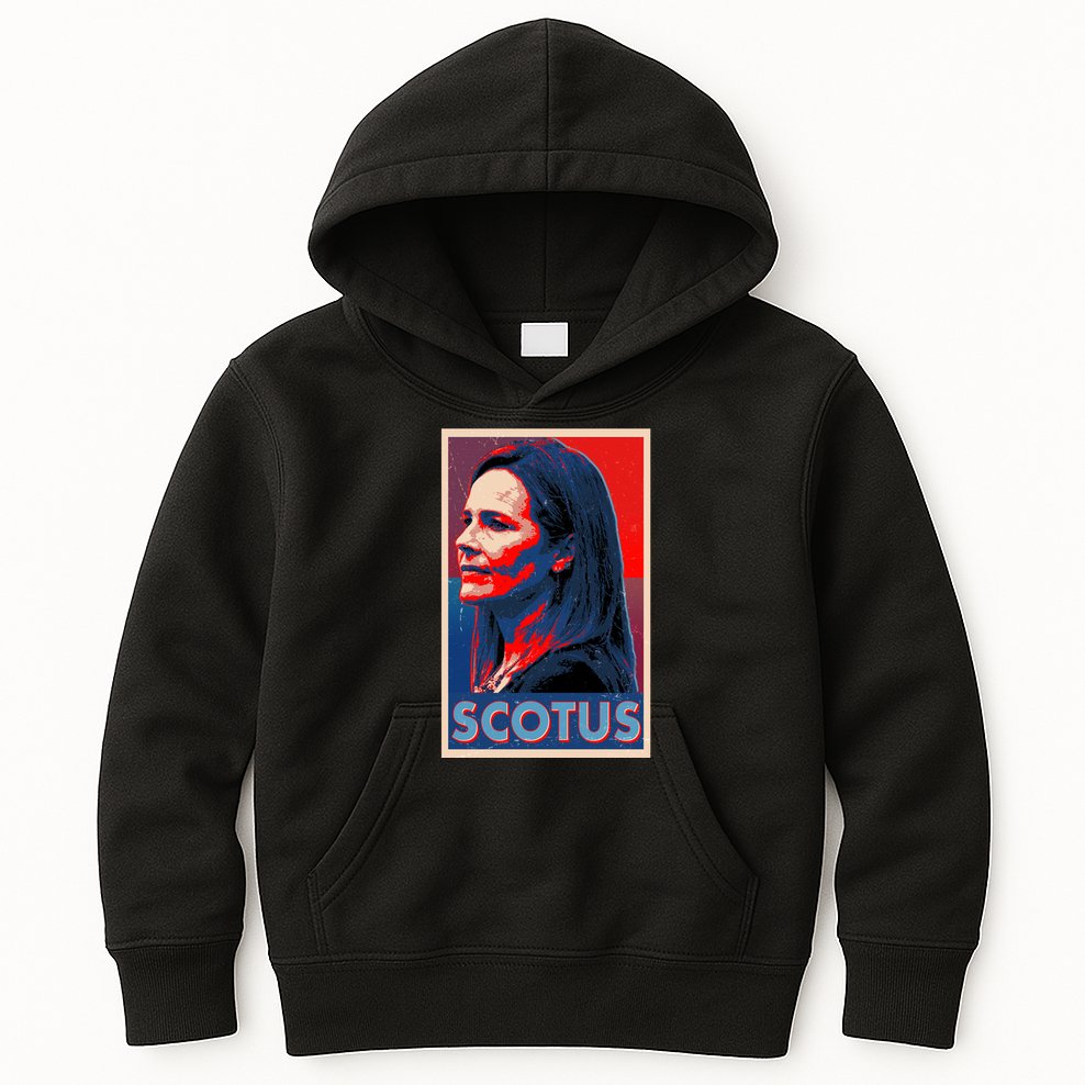 Vintage SCOTUS Amy Coney Barrett Poster Kids Hoodie