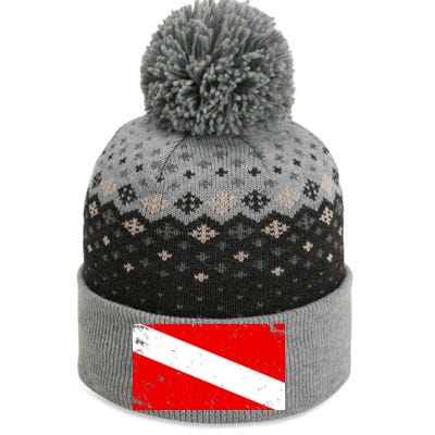 Vintage Scuba Diver Flag  The Baniff Cuffed Pom Beanie