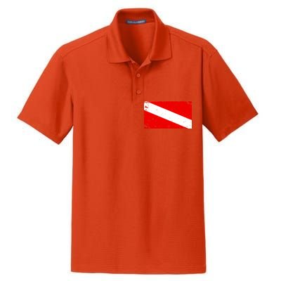 Vintage Scuba Diver Flag  Dry Zone Grid Polo