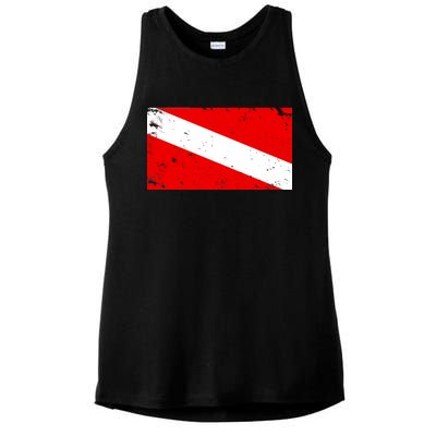 Vintage Scuba Diver Flag  Ladies PosiCharge Tri-Blend Wicking Tank