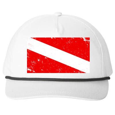 Vintage Scuba Diver Flag  Snapback Five-Panel Rope Hat