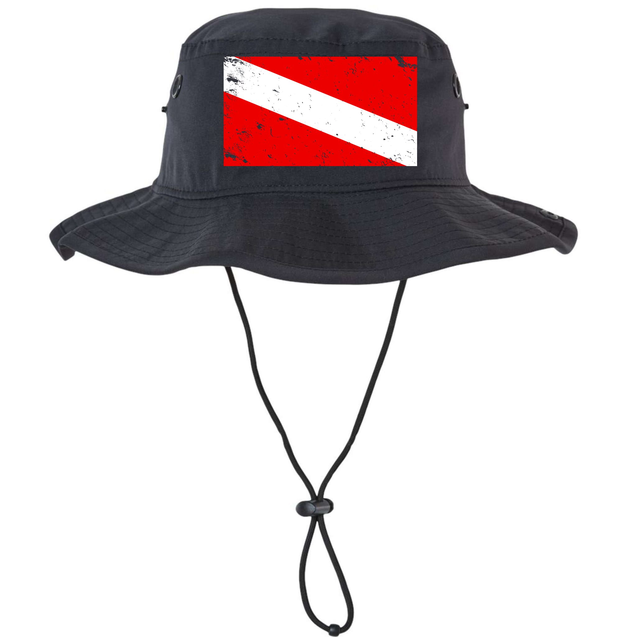 Vintage Scuba Diver Flag  Bucket Hat